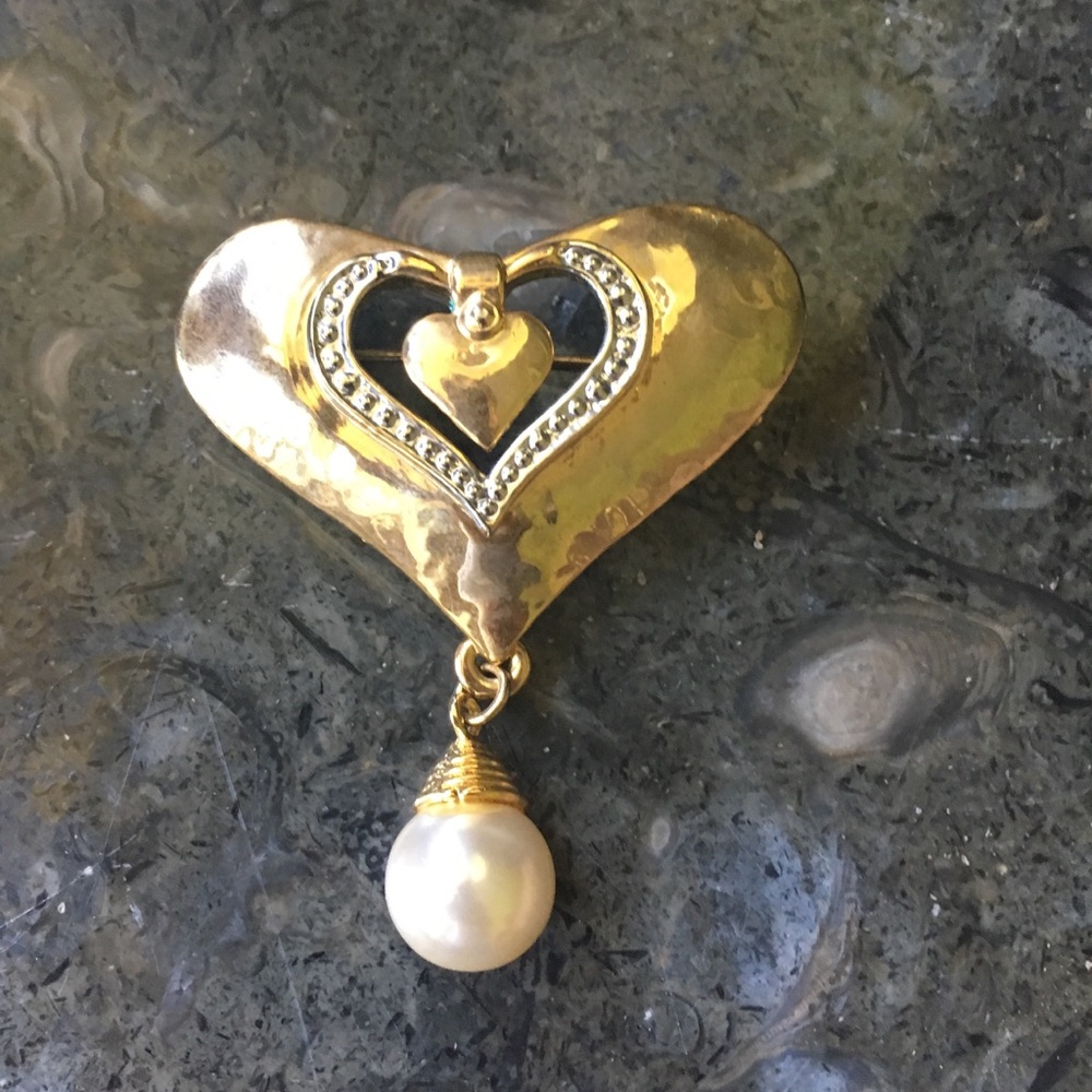 Vintage Heart Shaped Brooch